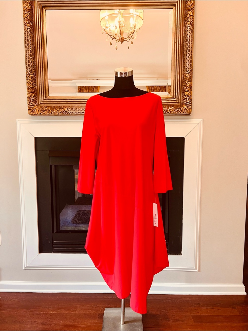 NWT IC Collection Women’s Red Asymmetric Dress XL